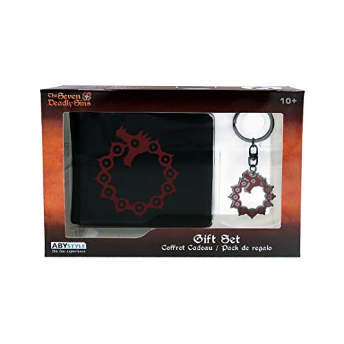 Abystyle The Seven Deadly Sins Vinyl Bi-Fold Multipurpose Wallet & Metal Keychain Gift Set Money Credit Card Holder Anime Manga Accessories Gift #TOP5