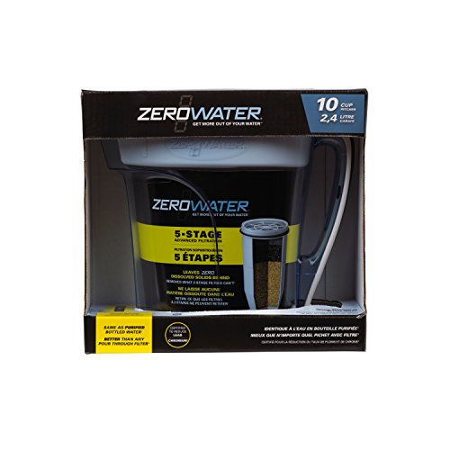 Zerowater Zd-010Rp, 10 Cup 5-Stage Water Filter Pitcher, Nsf Certified To Reduce Lead, Other Heavy Metals And Pfoa/Pfos, Blue And White #TOP6