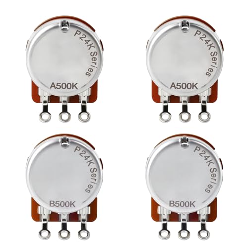 Image of Banworks Brass A500K+B500K Imperial 3 /8 inch Thread Full Sized Pots 24-Spline Split Short Shaft (15.5mm) 2A2B Audio & Linear Taper Potentiometers for Gibson Les Paul LP /SG Fender Strat /Tele PRS JT /XNQ-13