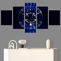 SIGNWIN 5 Panel Canvas Wall Art Abstract Brushstroke Closeup Digital Art Modern Artwork for Home Decorations Ready to Hang - 60