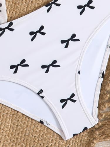 Image of SEGT Girl's 3 Piece Striped Bikini Swimwear Cute Swimsuits Bathing Suit High Waisted with Cover Up Beach Skirt