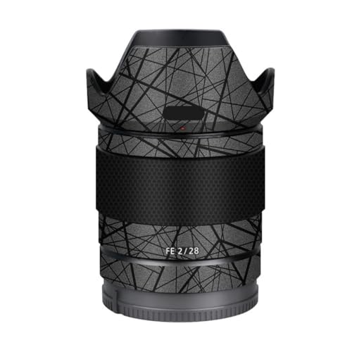 Autocollant objectif Sony FE 28mm F2 gris croisé en vinyle de protection pour boîtier
