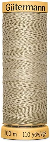 100% Natural Cotton Thread by Gutermann for Sewing and Quilting - 100m Spools - Colour Number WHT - 1 x 100m Spool
