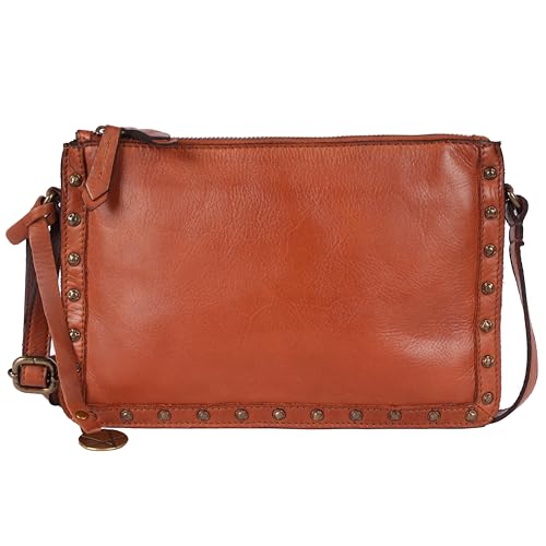 Image of Genuine Italian Leather Boho Studded Crossbody Shoulder Bag - Stylish, Durable, & Perfect for Everyday Use for women