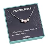 Sterling silver grandma necklace for gigi gifts, 3 generations necklace for nana gifts as Mothers Da