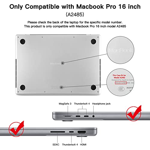 Shell Protector Cover Skin Compatible With Macbook Pro 16 Inch (M2 Pro / M2 Max / M1 Pro / M1 Max) Model A2485 With Touch Id, Anti Scratch Protective Skin Decals (Space Grey) #TOP1
