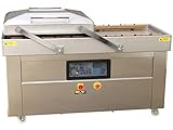 Doppelkammer Vakuumiergerät mit Edelstahlgehäuse, Industrie-Vakuumpumpe, innenliegenden Schweißbalken und Digitalpanel, PM-VC-6002
