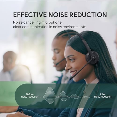 Image of Yealink UH34 Wired Headset,USB-A,Noise Canceling Mic,in-Line Control,On-Ear (Pack of 2)