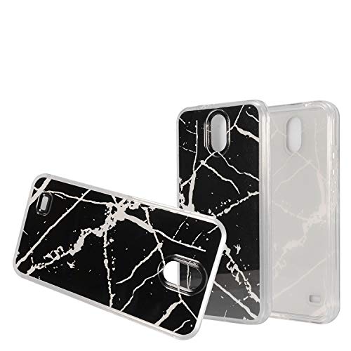 Z-Gen - For At&T Axia, Cricket Vision, Qs5509A - Slim Image Tpu Hybrid Clear Hard Case - Ac2 Black Marble #TOP4