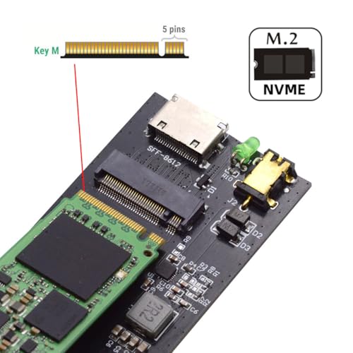Adaptador Caja SSD M.2 NGFF a Oculink PCIe 4.0 miniatura 7