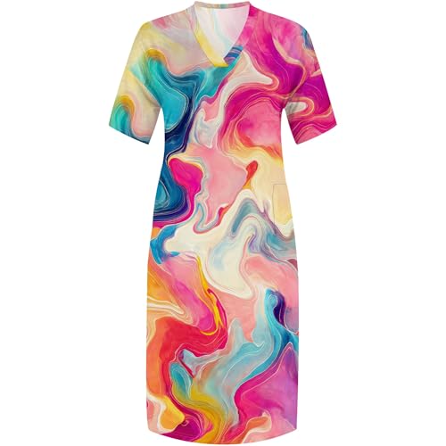 Image of SUZONANA Plus Size Dresses for Curvy Women African Print American Dress Summer Outfits Casual Loose with Pocket