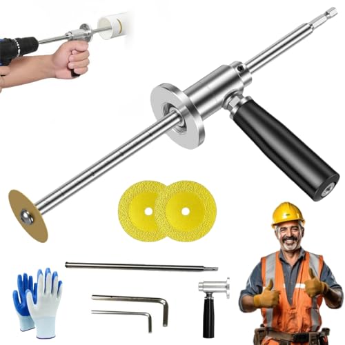 Qosigote Inside Pipe Cutter for PVC Pipe, 2025 Upgraded Internal/Inside PVC Pipe Cutter with Adjustable Depth Setting, with Scale and Replaceable Cutting Disc for 1-1/2 Inch to 8 Inch PVC Pipe (1PC)