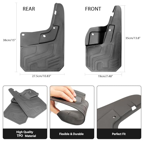 Image of XUKEY Mud Flaps for Chevrolet Colorado 2023-2026 Without Fender Flare, All Weather Splash Guards No Drilling, Front and Rear 4-Piece Set
