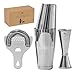 Boston Shaker Set: Professional two-piece Stainless Steel Cocktail Shaker set with Hawthorne Strainer and Japanese Jigger