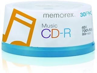 Memorex 15404001 Music CD-R DA, 80 Minute, 700 MB 40x ( 30-Pack Spindle)