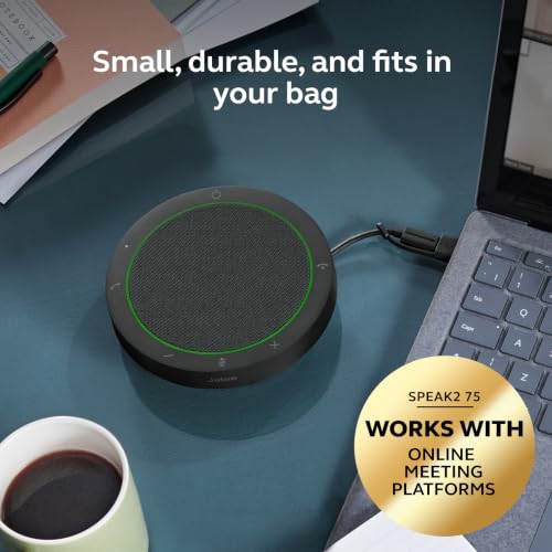 Jabra Speak2 75 (2025 Edition) Wireless Bluetooth Speakerphone - 4 Noise-Cancelling Mics, 65mm Speakers - New Linking Feature - USB-A Dongle - Certified for Microsoft Teams - Dark Grey - image 8