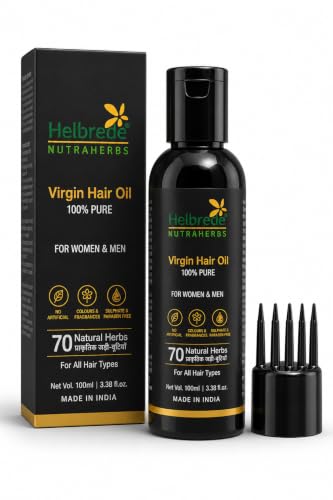 Image of HELBREDE NUTRAHERBS Virgin Hair Oil 100% Pure with 70 Natural Herbs (100ml) Prime
