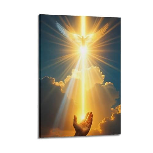 Poster Divine Radiance Dove art mural sur toile peinture décorative de chambre 30x45