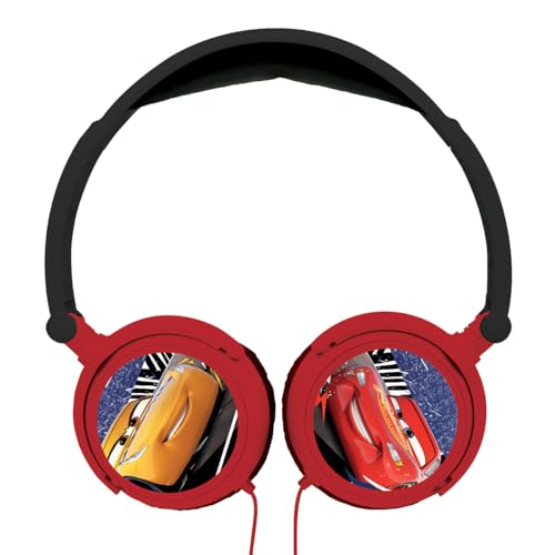Lexibook Disney Pixar Cars 3 Lightning McQueen Stereo Headphones, Kid-Friendly Power, Foldable and Adjustable, Red/Black, HP010DC