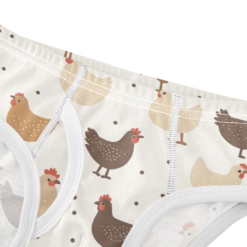 Wusikd Chickens Beige Boys' Underwear Cotton Brown Boys Briefs Soft Toddler Underwear 2T4