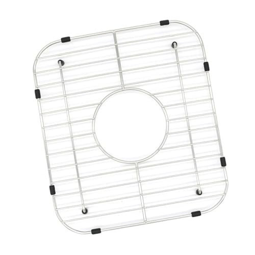 Generic Sink Protector Kitchen Sink Rack Abrasion-resistant Sink Drain Rack Sink Bottom Grid for Bathroom Cooling Defrosting Domestic, Center Drain Hole, 300x335mm