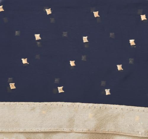 Image of YOUTHQUAKE Women's Golden Printed Chiffon Dupatta With Four Side Golden Lace