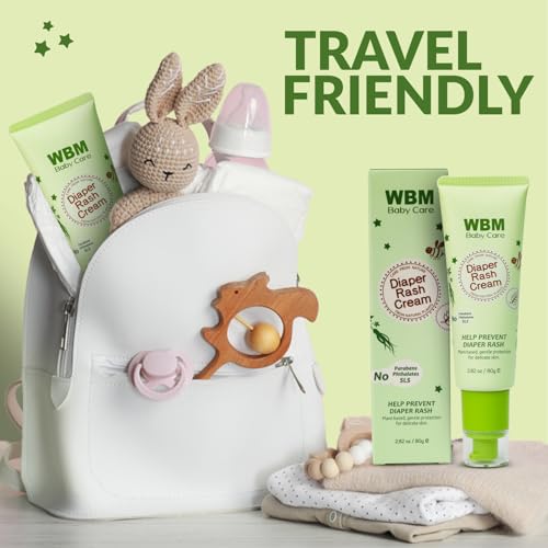WBM Diaper Rash Cream | Baby Rash Relief Ointments Cream | Cruelty-Free, Hypoallergenic, Soothing, Moisturizing with Zinc Oxide | Gentle for Baby Skin | 2.82 oz - Image 6
