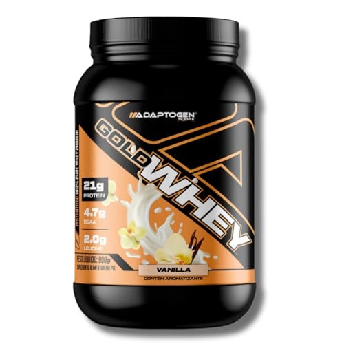 Gold Whey Pote 900g + Gold Whey Refil 900g Sabor: Vanilla (Baunilha) - Adaptogen | Whey Protein Conc