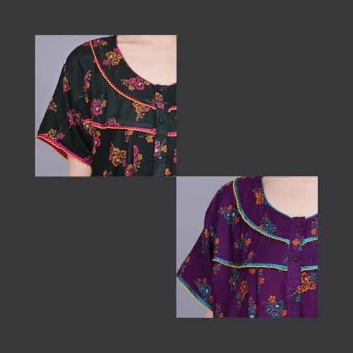 Image of Women's Alpine Floral Print Maxi Night Gown
