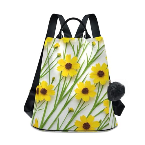 Sac à dos antivol jaune avec pompon et fermeture invisible dos