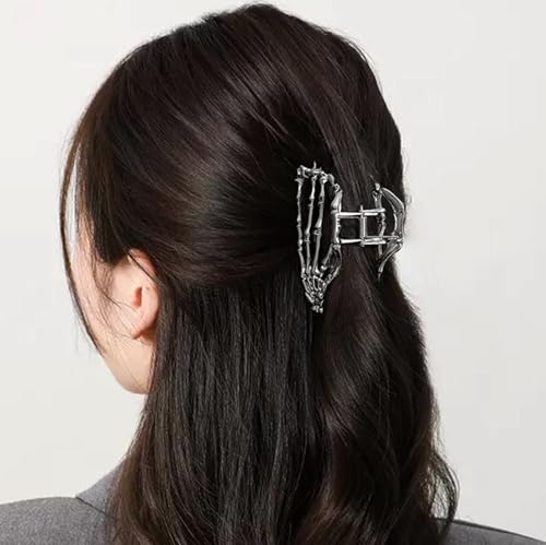 Pinzas de Pelo Calavera Halloween Metal Negro miniatura 4