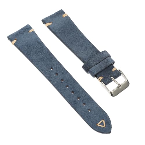 Correa de cuero vacuno azul para hombre con diseño clásico y retro