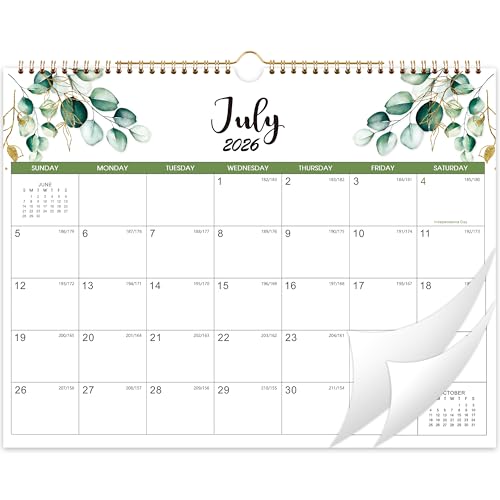 Calendar 2026-2027 - Wall Calendar 2026-2027-, 18 Month Calendar from Jul. 2026 -Dec. 2027, 14.6" x 11.4", Twin-Wire Binding, Hanging Hook, Holidays, Julian Dates, Thick Paper