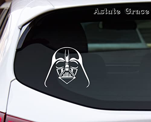Darth Face Vader Decal Star Decal Vinyl Sticker For Cars, Trucks, Boats, Laptops- Motorcycle Bicycle – Skateboard - Luggage - | White | 5.5" X 5.2" | Ag-663 #TOP1