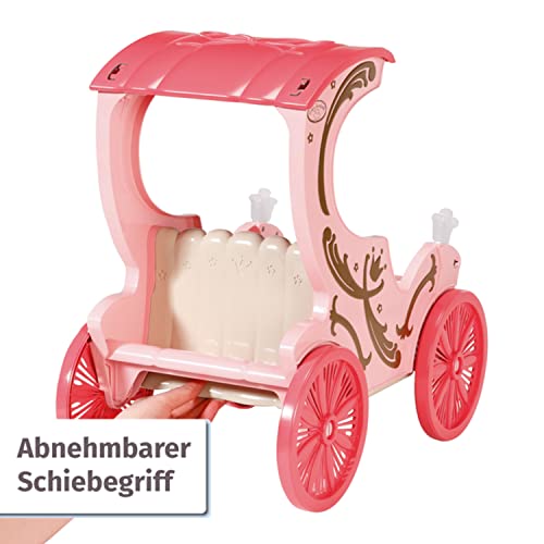 Baby Annabell Little Sweet Kutsche und Pony, 2-in-1 Puppenwagen und Kutsche mit Plüschpony, Lichteffekten und abnehmbarem Schiebegriff, 707210 Zapf Creation