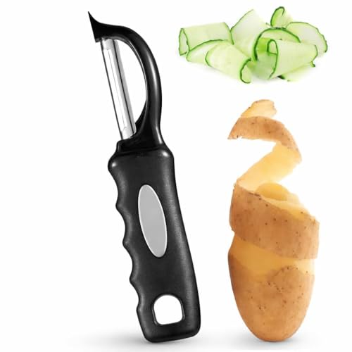 Rainspire Gemüseschäler Kartoffelschäler für Küche, Scharfe Edelstahlklingen Gemüseschäler, Bequemer Griff, Obstschäler, Karottenschäler Apfelschäler Spülmaschinenfest, 2er-Pack