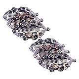 VALICLUD Pinzas Cabello Vintage 6 Unidades Diseño de Flor y Clip de Plátano en Colores Cobre, Oro y Plata, Accesorios Ligeros para Peinados y Uso Diario