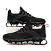 Womens Slip-ins Running Shoes Blade Tennis Walking Sneakers Comfortable Fashion Non Slip Work Sport Shoes Gym Trainers Black/Red