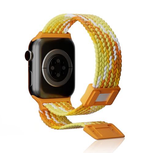 Image of Braided Stretchy Adjustable Straps Compatible for Apple Watch Band 38mm 40mm 41mm 42mm 44mm 45mm 46mm 49mm Women Men,Nylon Magnetic Buckle bands for iWatch Series 10 9 8 SE 7 6 5 4 3 Ultra 2 /1