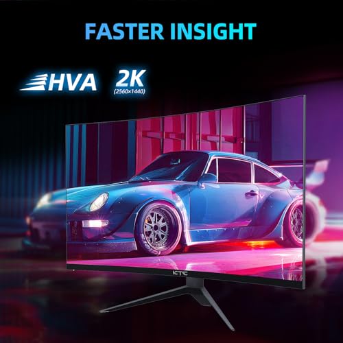 Image of KTC 27 inch WQHD 180Hz 1ms Curved Gaming Monitor 1440P 144Hz Monitor 132% sRGB HVA FreeSync DisplayPort /HDMI /USB VESA Computer Monitor for Gamers (DP Cable Included)
