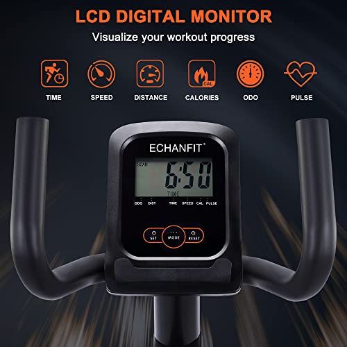 Echanfit Recumbent Exercise Bike With Bluetooth Connectivity And 8 Levels Magnetic Resistance, Stationary Bike For Home With Pulse Sensor 350 Lb Weight Capacity #TOP3
