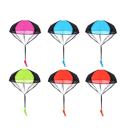 6 Pieces Parachute Toys for Kids Gifts, Topseller Tangle Free Throwing Toys Parachute Figures Hand Throw Soldiers Toss It Up and Watching Landing Outdoor Toys Children's Flying Toys Party Pack (#1)