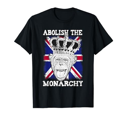 Abolire la monarchia vintage scimpanzé Maglietta