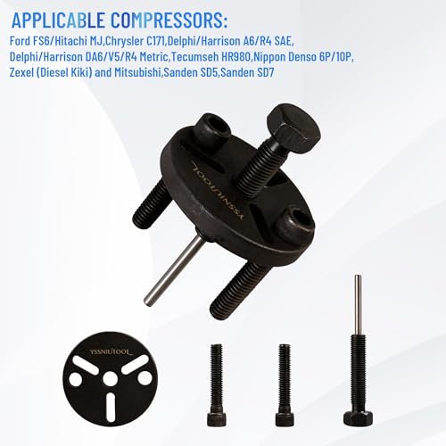 Image of Air Conditioner Clutch Holding Tool A /C Compressor Clutch Remove Install Kit 23 Piece Compressor Tool kit Complete Set of Automotive Tools, hub with Spanner