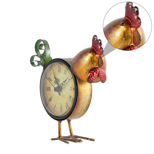 Reloj de mesa retro marrón para decoración de salón rústico 6