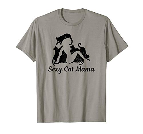 Funny Sexy Crazy Cat Lady Gift for Cat Lovers Best Mom Mama Camiseta