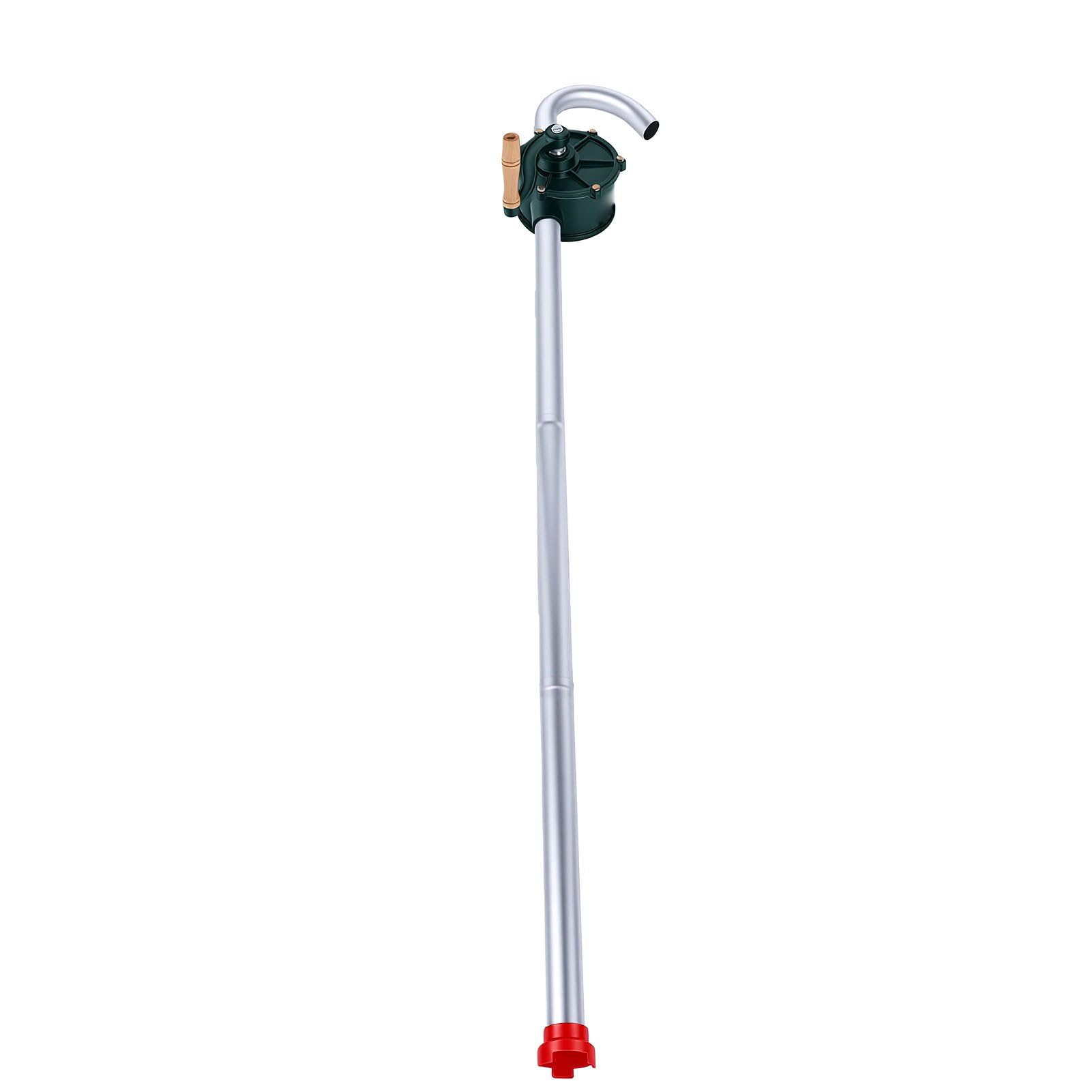 FTVOGUE Pompa per Fusti Rotativa Manuale, Trasferimento di Fluidi in Lega | Corpo in Lega di Alluminio, Resistente Alla Ruggine, per Trasferimento Olio/acqua, Tubo di Uscita a Forma di U, Aspirazione