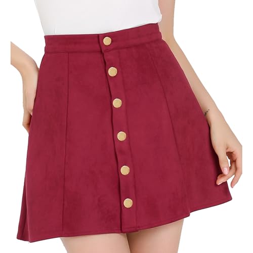 Mini Jupe en Faux Daim Jupe Femme Allegra K - Jupe Courte Droite Casual