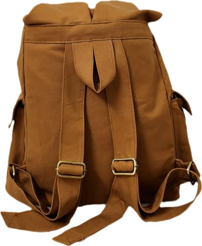 Image of Canvas Drawstring Backpack, Small size(10 Liters),Adjustable Shoulder Straps,Metal zippered pockets,Casual Travel Daypack