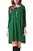 Costyleen Women's Casual Long Sleeve Loose Simple Flowy Swing T-Shirt Dress Green XL